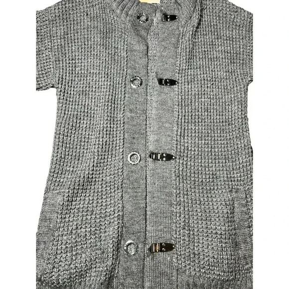 Womens Michael Kors Gray Metal Toggle Cardigan Sweater Wool Blend Size M EUC - Picture 7 of 13
